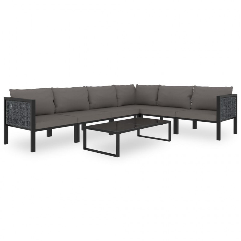 Segment sofy, poduszki, rattan PE, antracyt