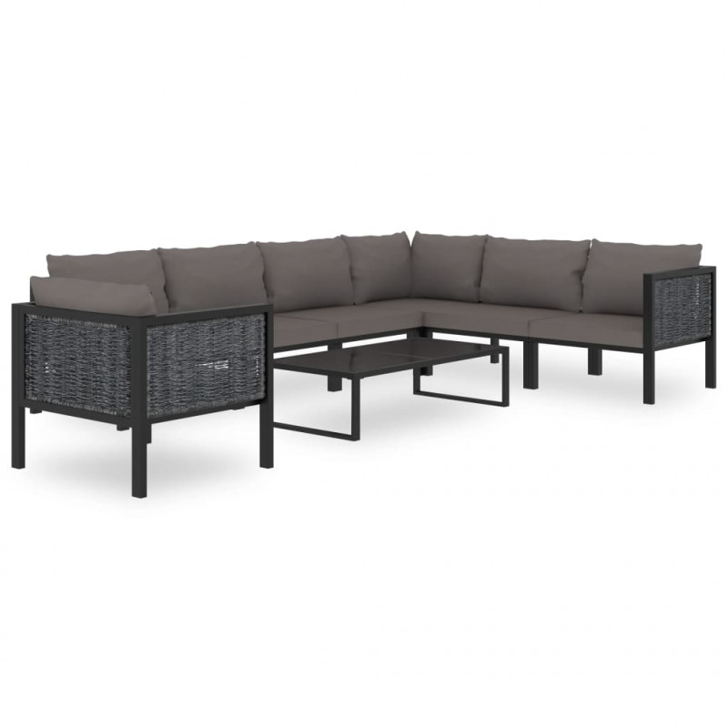 Segment sofy, poduszki, rattan PE, antracyt