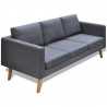 Sofa 3-osobowa, materiałowa, ciemnoszara