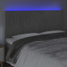 Zagłówek do łóżka z LED, jasnoszary, 200x5x118/128 cm, aksamit