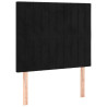 Zagłówek do łóżka z LED, czarny, 90x5x118/128 cm, aksamit