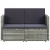 2-osobowa sofa ogrodowa z poduszkami, polirattan, szara