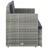 2-osobowa sofa ogrodowa z poduszkami, polirattan, szara