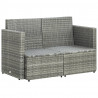 2-osobowa sofa ogrodowa z poduszkami, polirattan, szara