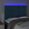 Zagłówek do łóżka z LED ciemnoniebieski, 144x5x118/128 cm