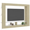 Szafka pod telewizor, biel i dąb sonoma, 152x22x113 cm