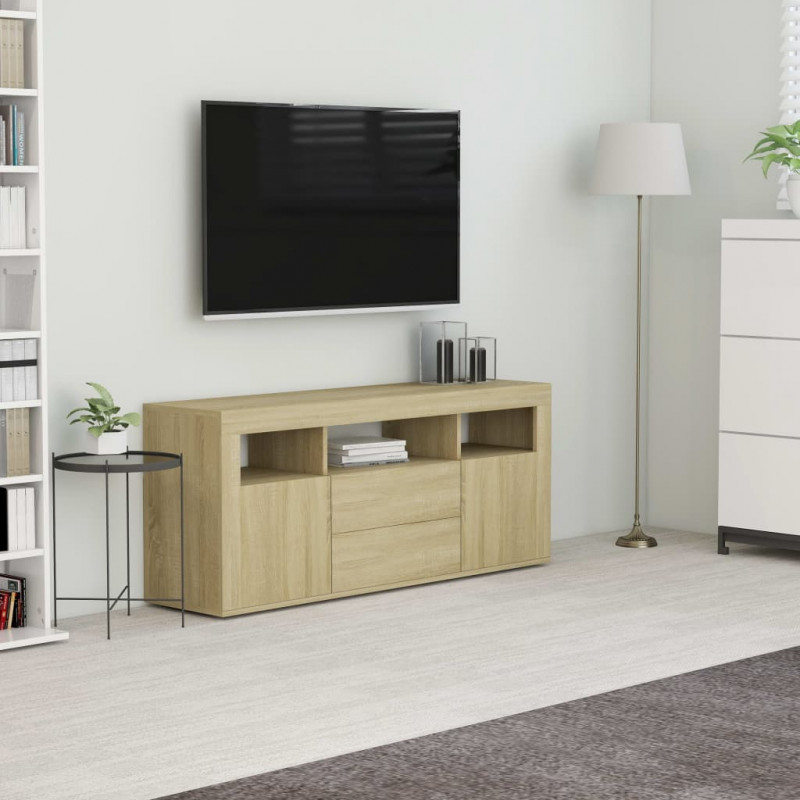 Szafka pod TV, dąb sonoma, 120x30x50cm, materiał drewnopochodny