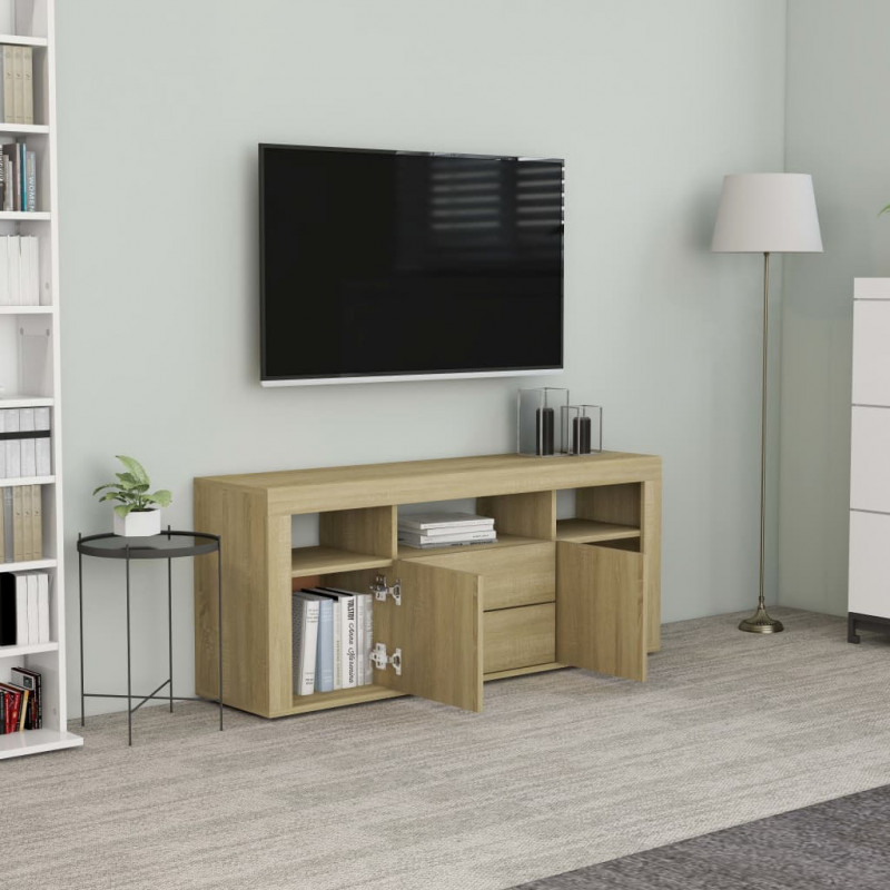 Szafka pod TV, dąb sonoma, 120x30x50cm, materiał drewnopochodny