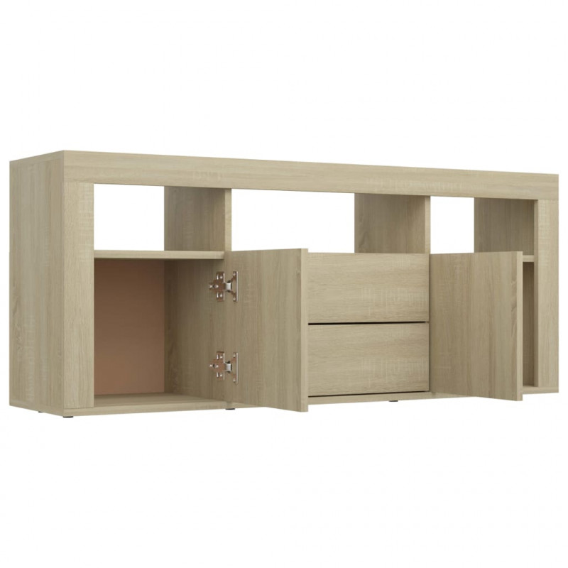 Szafka pod TV, dąb sonoma, 120x30x50cm, materiał drewnopochodny
