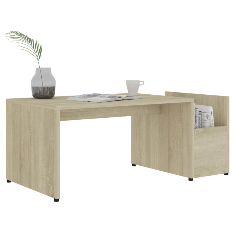Stolik kawowy, dąb sonoma, 90x45x35 cm, materiał drewnopochodny