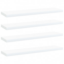 Półki na książki, 4 szt., białe, 40x10x1,5 cm