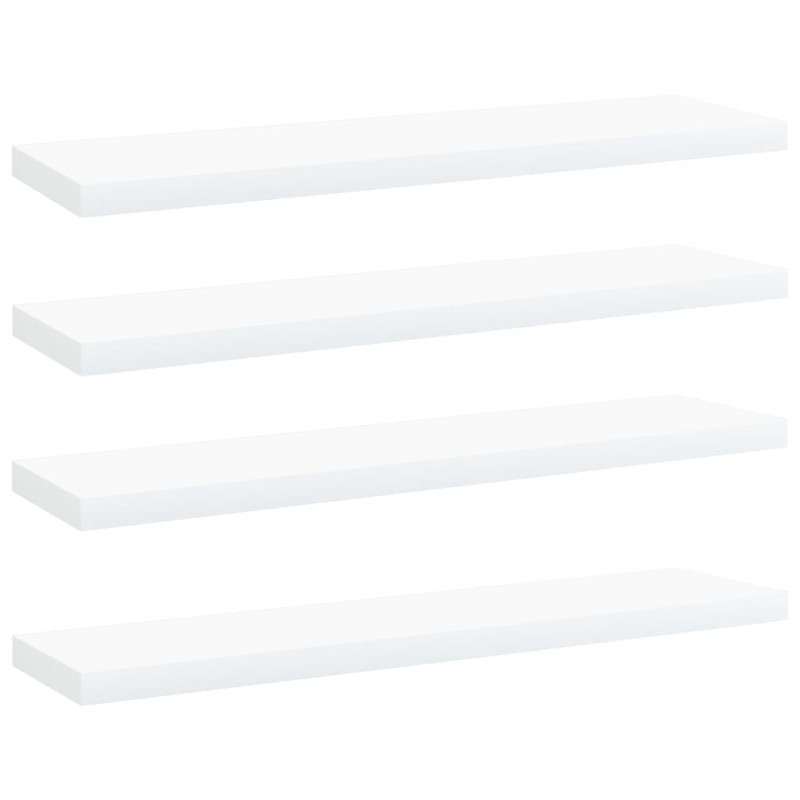 Półki na książki, 4 szt., białe, 40x10x1,5 cm
