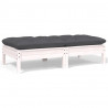 2-osobowa sofa ogrodowa z poduszkami, biała, drewno sosnowe