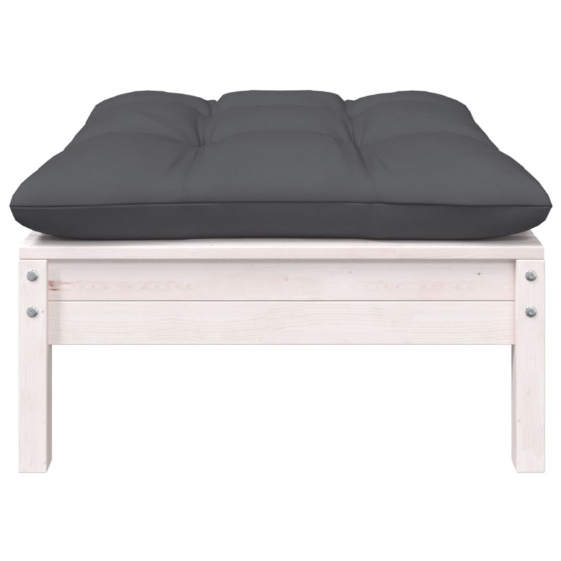 2-osobowa sofa ogrodowa z poduszkami, biała, drewno sosnowe