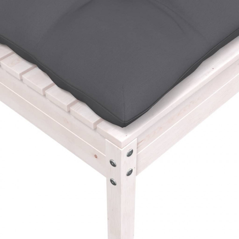 2-osobowa sofa ogrodowa z poduszkami, biała, drewno sosnowe