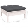 2-osobowa sofa ogrodowa z poduszkami, biała, drewno sosnowe