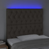 Zagłówek do łóżka z LED, taupe, 100x7x118/128 cm, tkanina