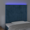 Zagłówek do łóżka z LED ciemnoniebieski, 90x5x118/128 cm