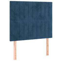 Zagłówek do łóżka z LED ciemnoniebieski, 90x5x118/128 cm