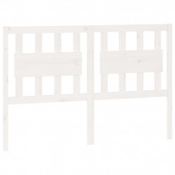 Wezgłowie łóżka, białe, 140,5x4x100 cm, lite drewno sosnowe