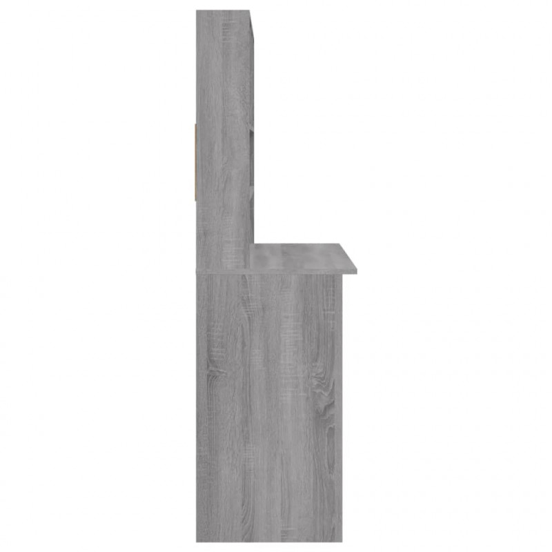 Biurko z półkami, szary dąb sonoma, 102x45x148 cm