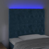 Zagłówek do łóżka z LED ciemnoniebieski, 100x7x118/128 cm