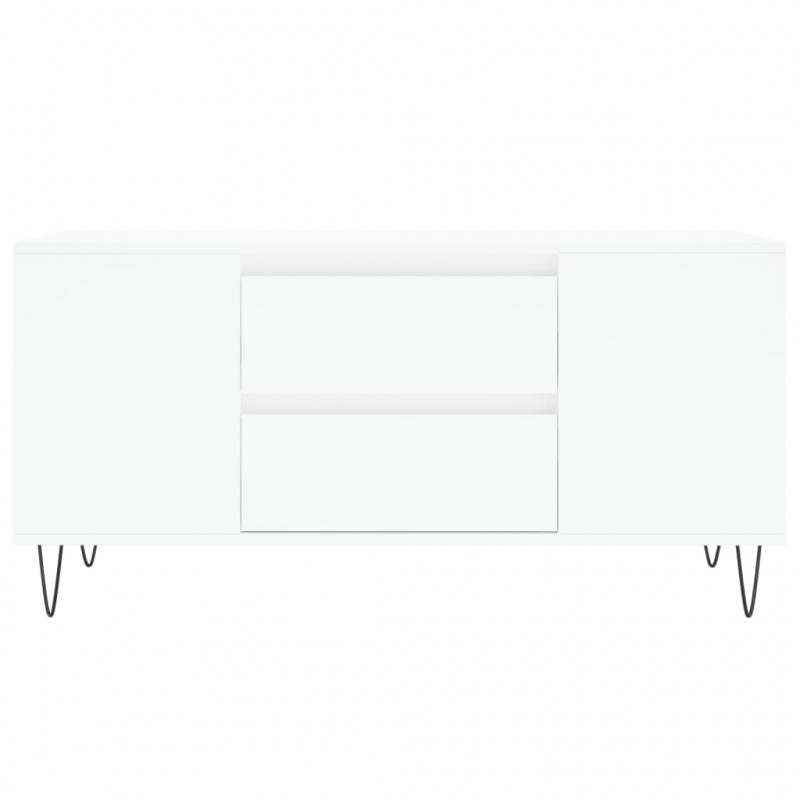 Stolik kawowy, biały, 102x44,5x50 cm, materiał drewnopochodny