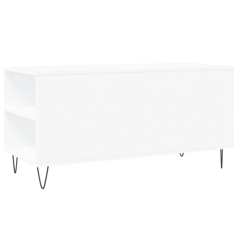 Stolik kawowy, biały, 102x44,5x50 cm, materiał drewnopochodny
