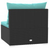 4-osobowa sofa ogrodowa z poduszkami, czarna, polirattan