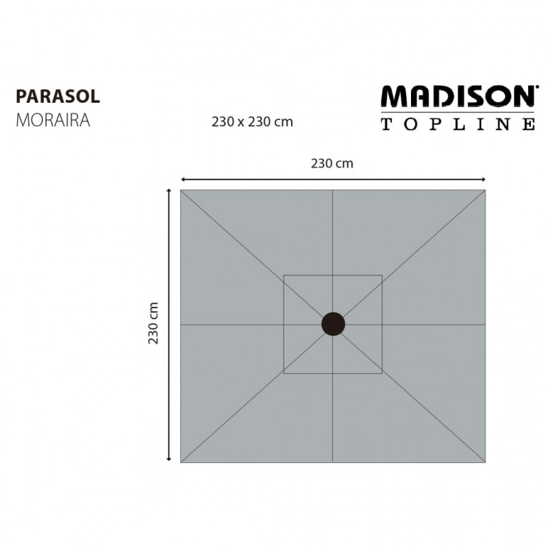 Madison Parasol ogrodowy Moraira, 230x230 cm, kolor taupe