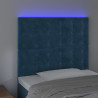 Zagłówek do łóżka z LED, ciemnoniebieski, 80x5x118/128 cm