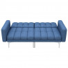 Sofa rozkładana, niebieska, tapicerowana tkaniną