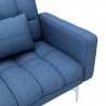 Sofa rozkładana, niebieska, tapicerowana tkaniną
