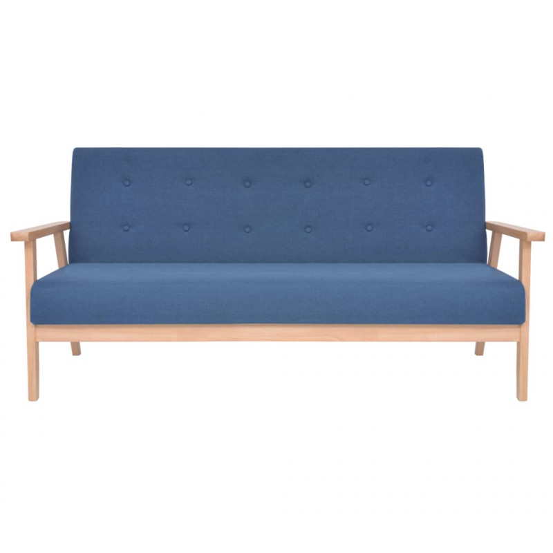 3-osobowa sofa tapicerowana, niebieska