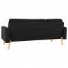 3-osobowa sofa, czarna, tapicerowana tkaniną