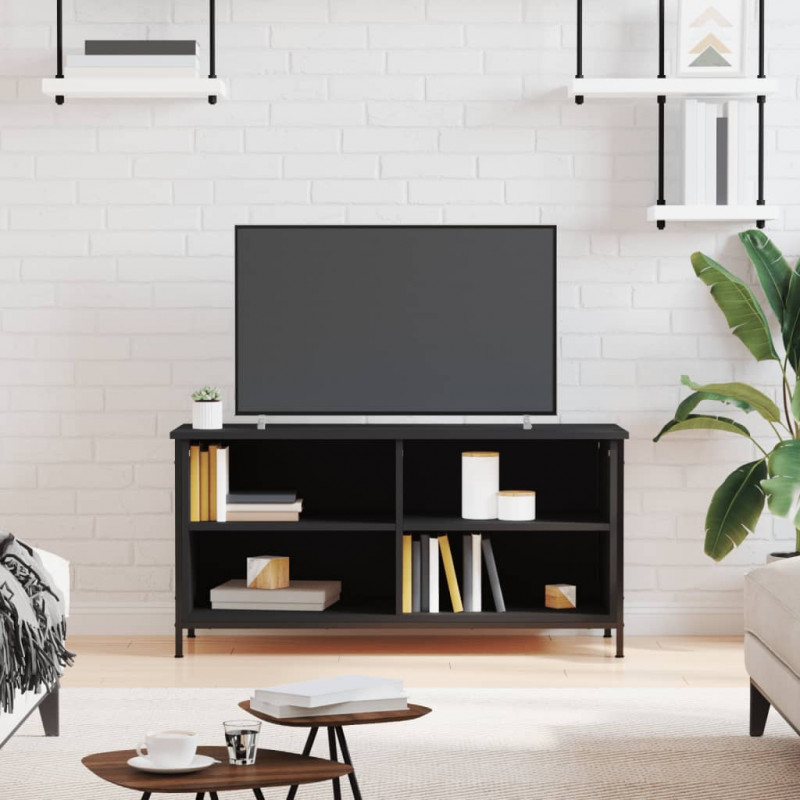 Szafka pod TV, czarna, 100x40x50 cm, materiał drewnopochodny