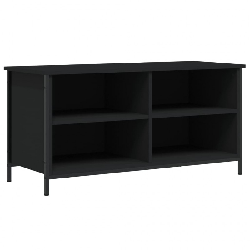 Szafka pod TV, czarna, 100x40x50 cm, materiał drewnopochodny