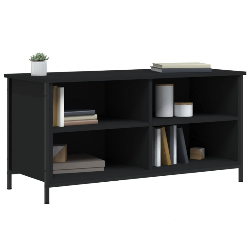 Szafka pod TV, czarna, 100x40x50 cm, materiał drewnopochodny