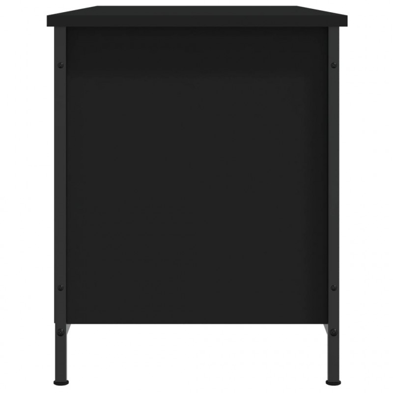 Szafka pod TV, czarna, 100x40x50 cm, materiał drewnopochodny