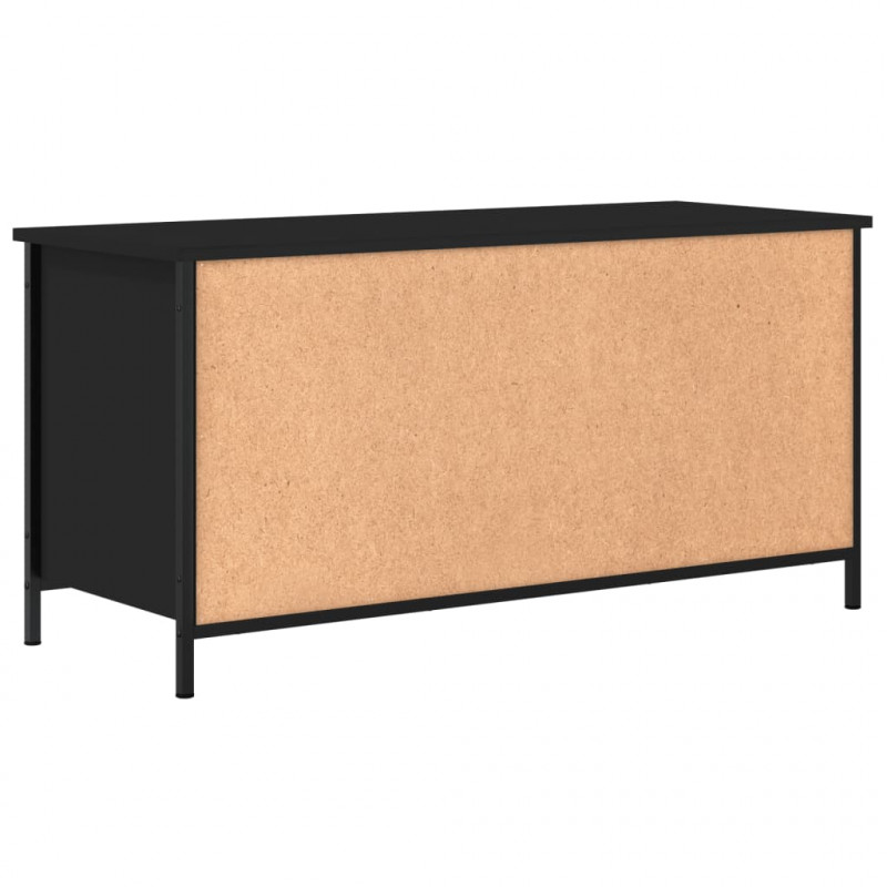 Szafka pod TV, czarna, 100x40x50 cm, materiał drewnopochodny
