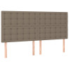 Zagłówek do łóżka z LED, taupe, 200x5x118/128 cm, tkanina