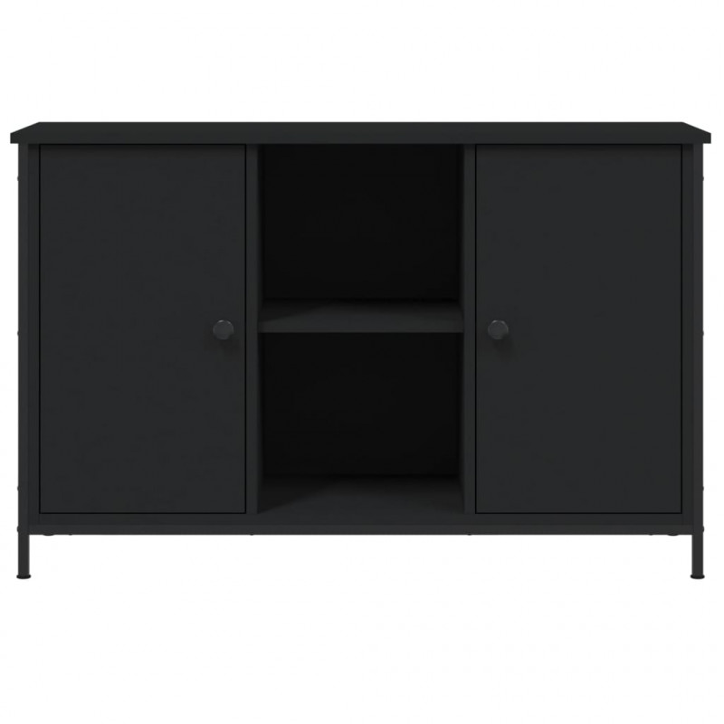 Szafka pod TV, czarna, 100x35x65 cm, materiał drewnopochodny