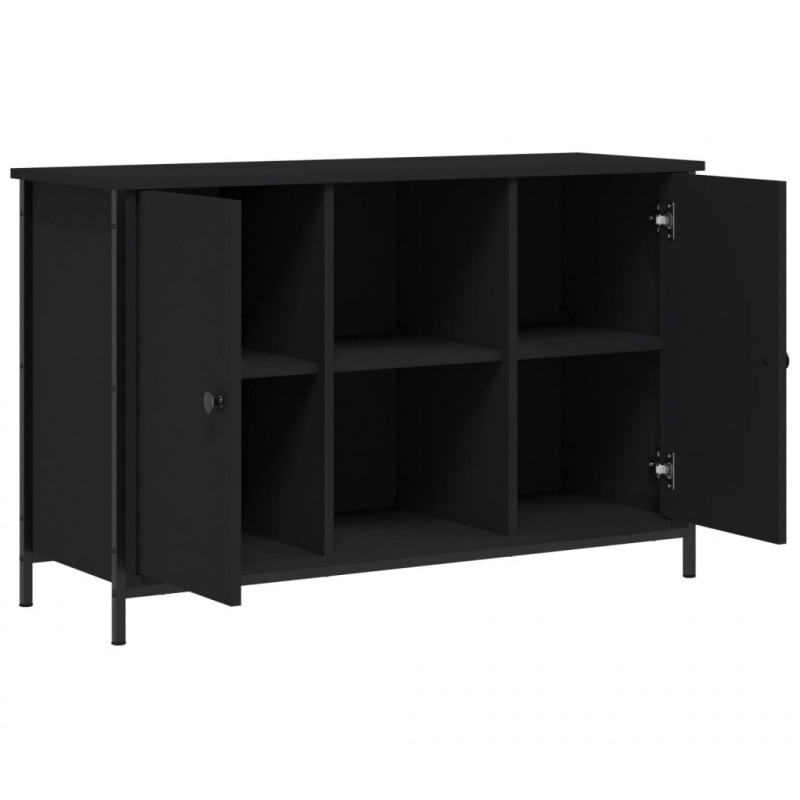 Szafka pod TV, czarna, 100x35x65 cm, materiał drewnopochodny