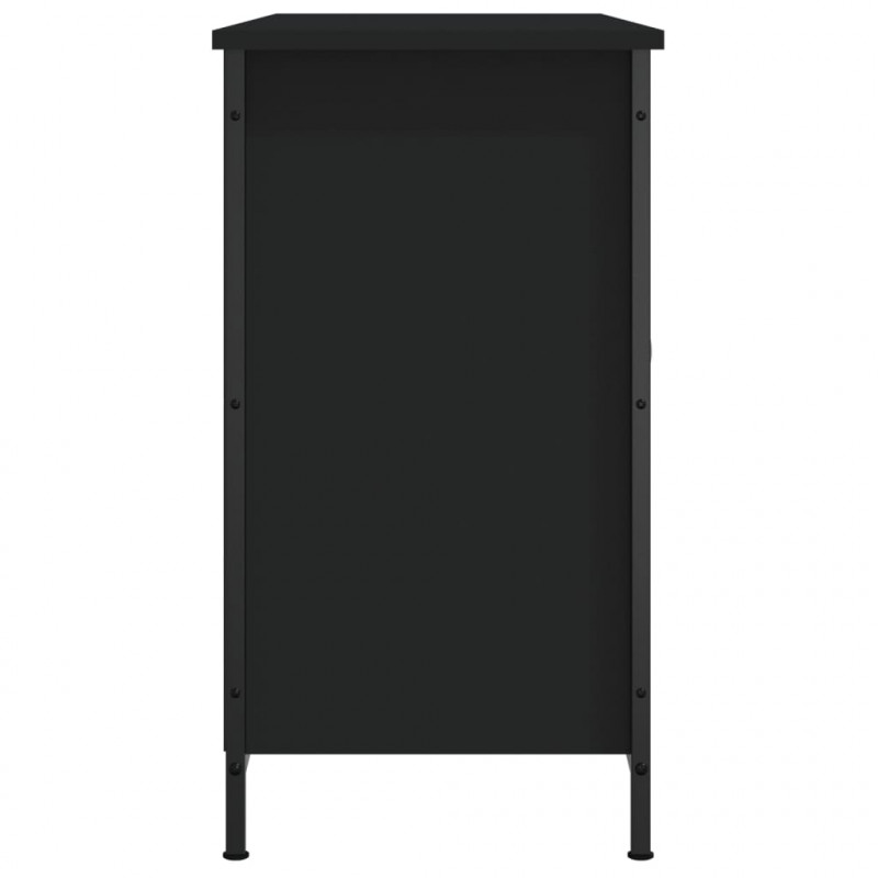 Szafka pod TV, czarna, 100x35x65 cm, materiał drewnopochodny