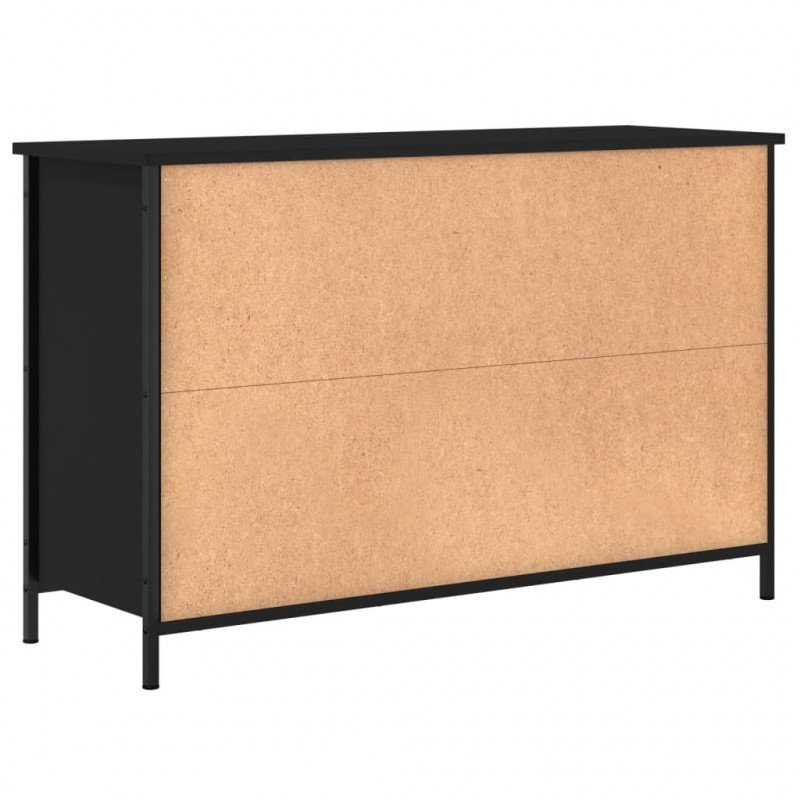 Szafka pod TV, czarna, 100x35x65 cm, materiał drewnopochodny
