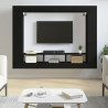 Szafka pod TV, czarna, 152x22x113 cm, materiał drewnopochodny