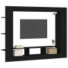 Szafka pod TV, czarna, 152x22x113 cm, materiał drewnopochodny