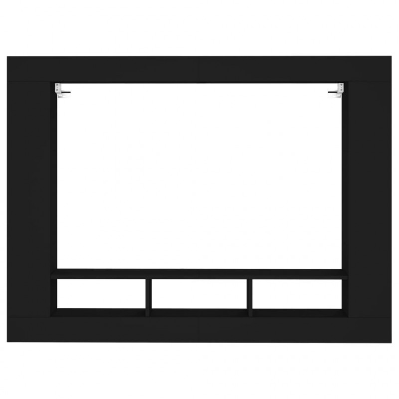 Szafka pod TV, czarna, 152x22x113 cm, materiał drewnopochodny