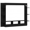 Szafka pod TV, czarna, 152x22x113 cm, materiał drewnopochodny