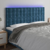 Zagłówek do łóżka z LED, ciemnoniebieski, 180x5x118/128 cm